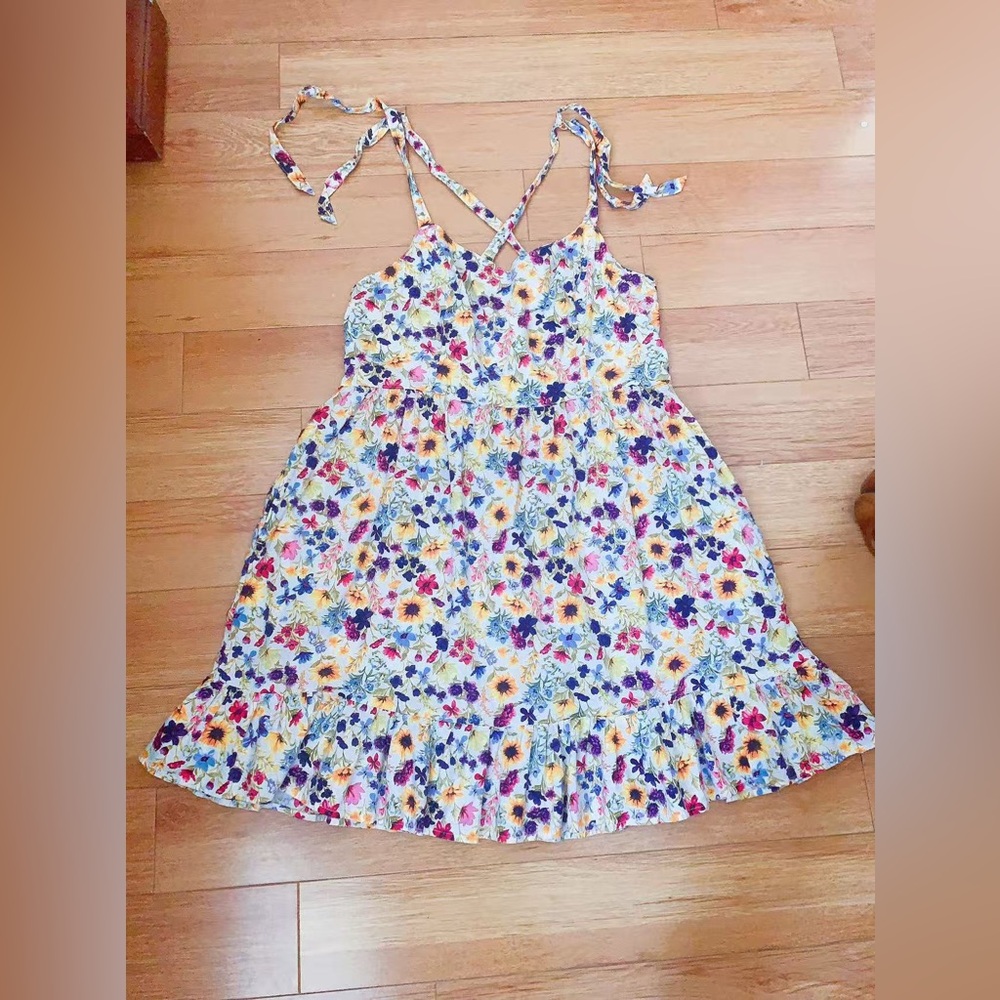 OLD NAVY Tie-Shoulder Fit‎ & Flare Floral Cami Mini Dress L raffle